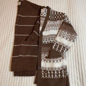 Pink Rose |  Brown Patterned Sweater Bundle